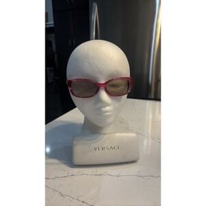 Versace Women's Pink Rectangle Sunglasses Brown Lens w/ Case 3207